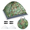 4 Persons Camping Waterproof Tent Pop Up Tent Instant Setup Tent w/2 Mosquito Net Doors Carrying Bag Folding 4 Seasons for Hiking Climbing Adventure F