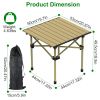 Folding Camping Table Portable Lightweight Carbon Steel Roll-up Picnic BBQ Desk with Carry Bag Heavy Duty for Outdoor Beach Backyard Party Patio Campi