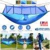 600lbs Load 2 Persons Hammock w/Mosquito Net Outdoor Hiking Camping Hommock Portable Nylon Swing Hanging Bed w/ Strap Hook Carry Bag