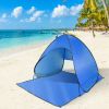 Pop Up Beach Tent Sun Shade Shelter Anti-UV Automatic Waterproof Tent Canopy for 2/3 Man w/ Net Window Storage Bag for Outdoor Beach Camping Fishing P