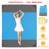 82.6x78.7in Sand Proof Picnic Blanket Water Resistant Foldable Camping Beach Mat w/ 4 Anchors 1 Carry Bag For 2-3 People