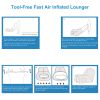 Inflatable Lounger Air Sofa Chair Couch w/ Portable Organizing Bag Waterproof Anti-Leaking for Backyard Lakeside Beach Traveling Camping Picnics