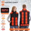 Heated Vest Men Women Heated Jacket with 23 Heating Zones 3 Heat Levels USB Powered Machine Washable for Winter Hiking Skiing Skating Outdoor Activiti