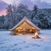 Oxford Bell Tent for Family Camping Spacious Yurt Tent with Stove Jack, 4 Season Glamping Shelter, Waterproof Oxford Hot Tent for 3-4 People
