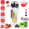 Fruit Infuser Water Bottle Juice Shaker Sport w/ Flip Top Lid Anti-Slip Grips For Office Home Sport Running Walking Hiking