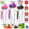 Fruit Infuser Water Bottle Juice Shaker Sport w/ Flip Top Lid Anti-Slip Grips For Office Home Sport Running Walking Hiking