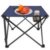 1Pc Foldable Camping Table Portable Picnic Table Lightweight Travel Desk with 2 Cup Holders Carrying Bag
