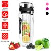 Fruit Infuser Water Bottle Juice Shaker Sport w/ Flip Top Lid Anti-Slip Grips For Office Home Sport Running Walking Hiking