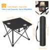 2Pcs Foldable Camping Table Portable Picnic Table Lightweight Travel Desk with 2 Cup Holders/Table Carrying Bag