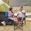 1Pc Foldable Camping Table Portable Picnic Table Lightweight Travel Desk with 2 Cup Holders Carrying Bag