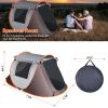 3-4 Person Pop Up Tent Automatic Setup Camping Tent Waterproof Instant Setup Tent with 2 Mosquito Net Windows Carrying Bag for Hiking Climbing Adventu