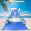 Pop Up Beach Tent Sun Shade Shelter Anti-UV Automatic Waterproof Tent Canopy for 2/3 Man w/ Net Window Storage Bag for Outdoor Beach Camping Fishing P