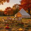 Oxford Bell Tent for Family Camping Spacious Yurt Tent with Stove Jack, 4 Season Glamping Shelter, Waterproof Oxford Hot Tent for 3-4 People