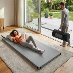 Indoor Outdoor Sleeping Mat with High Density Foam Cushion and Carrying Bag for Camping, Picnic, Traveling, Hiking, Home, Etc (Main Material: Foam, Main Color: Gray)