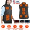 Heated Vest Electric USB Jacket Men Women Heating Coat Thermal Body Warmer Wear with 3 Temperature Levels