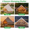 Oxford Bell Tent for Family Camping Spacious Yurt Tent with Stove Jack, 4 Season Glamping Shelter, Waterproof Oxford Hot Tent for 4-8 People