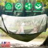 Camping Hammock with Mosquito Net 3-in-1 Portable Hammock Tent with BuiltIn Mosquito Net Dual-Way Zippers 440lbs Capacity Attached Storage Pocket for