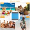 108x96.46in Sand Proof Picnic Blanket Water Resistant Foldable Camping Beach Mat w/ 4 Anchors 1 Carry Bag For 4-6 People