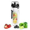 Fruit Infuser Water Bottle Juice Shaker Sport w/ Flip Top Lid Anti-Slip Grips For Office Home Sport Running Walking Hiking