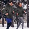 Heated Jacket Electric Heating Coat Lightweight Winter Hooded Jacket with 3-Level Heating Modes 8 Heating Zones Detachable Zipper Hood