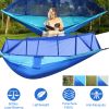 600lbs Load 2 Persons Hammock w/Mosquito Net Outdoor Hiking Camping Hommock Portable Nylon Swing Hanging Bed w/ Strap Hook Carry Bag