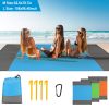 82.6x78.7in Sand Proof Picnic Blanket Water Resistant Foldable Camping Beach Mat w/ 4 Anchors 1 Carry Bag For 2-3 People