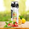 Fruit Infuser Water Bottle Juice Shaker Sport w/ Flip Top Lid Anti-Slip Grips For Office Home Sport Running Walking Hiking