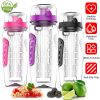 Fruit Infuser Water Bottle Juice Shaker Sport w/ Flip Top Lid Anti-Slip Grips For Office Home Sport Running Walking Hiking