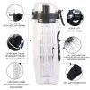 Fruit Infuser Water Bottle Juice Shaker Sport w/ Flip Top Lid Anti-Slip Grips For Office Home Sport Running Walking Hiking