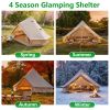 Oxford Bell Tent for Family Camping Spacious Yurt Tent with Stove Jack, 4 Season Glamping Shelter, Waterproof Oxford Hot Tent for 3-4 People